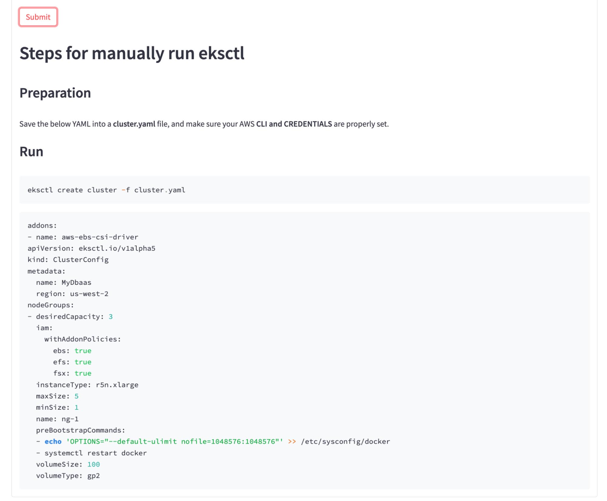 Percona DBaaS Infrastructure Creator - Cluster Creator - Step 1