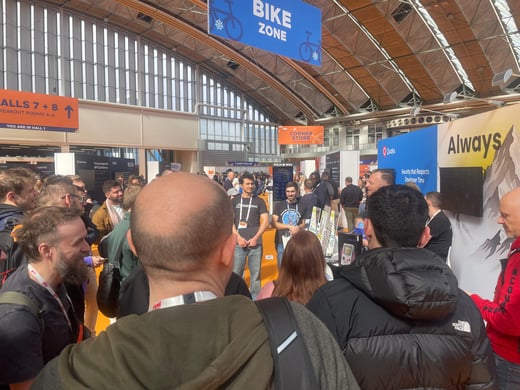 Conversation at the Percona booth during KubeCon Europe