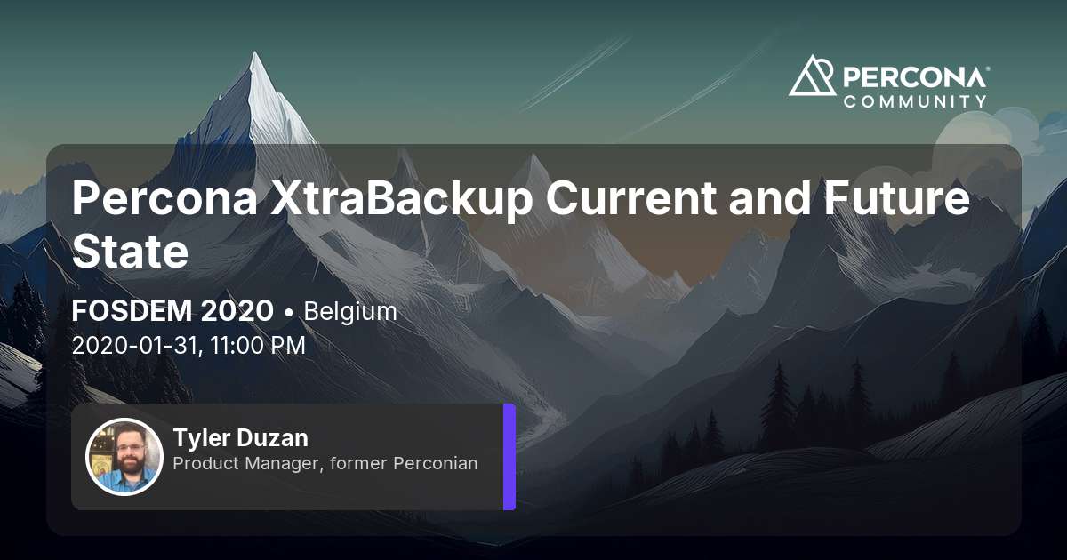Percona XtraBackup Current and Future State