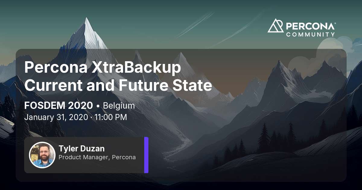 Percona XtraBackup Current and Future State