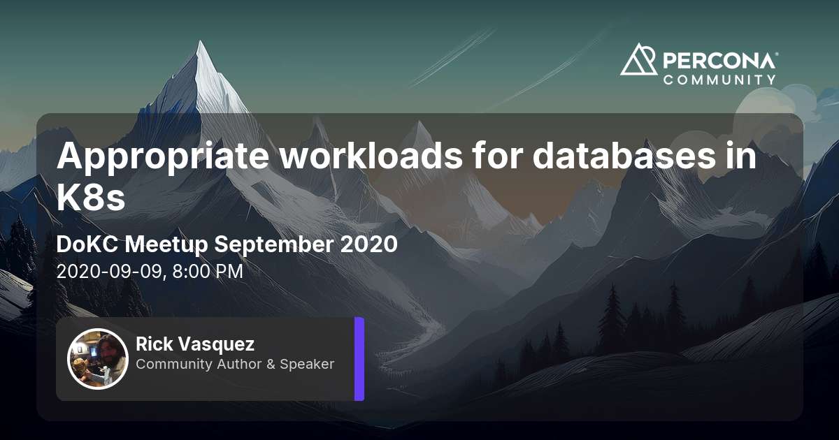 Appropriate workloads for databases in K8s