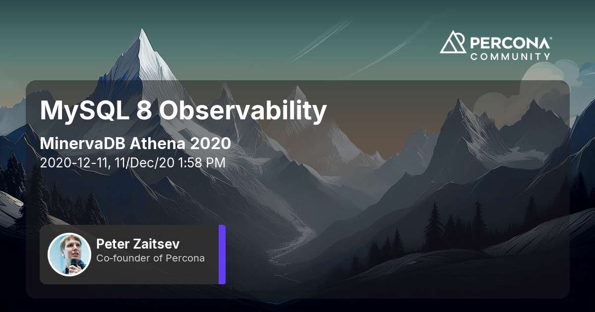 MySQL 8 Observability