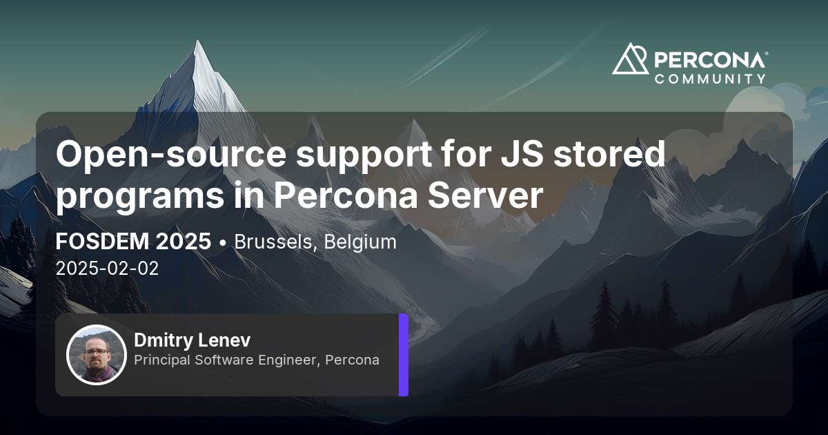 Open-source support for JS stored programs in Percona Server