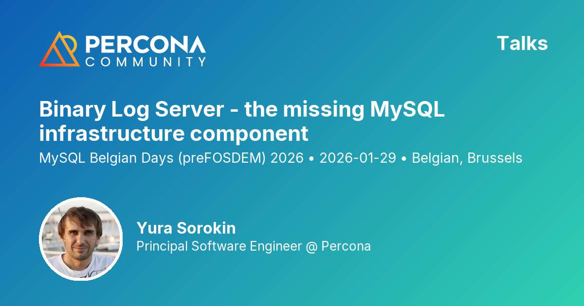 Binary Log Server - the missing MySQL infrastructure component