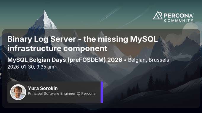Binary Log Server - the missing MySQL infrastructure component