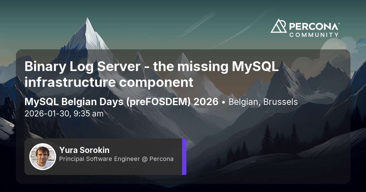 Binary Log Server - the missing MySQL infrastructure component