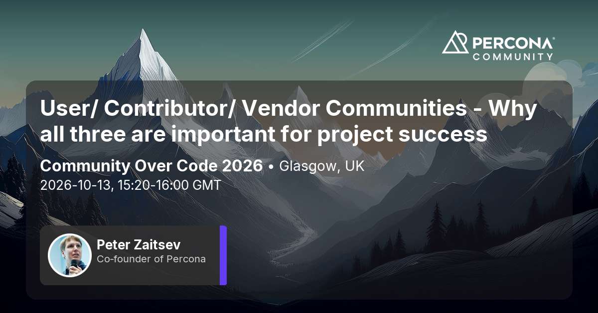 User/ Contributor/ Vendor Communities - Why all three are important for project success