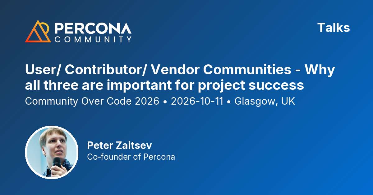 User/ Contributor/ Vendor Communities - Why all three are important for project success