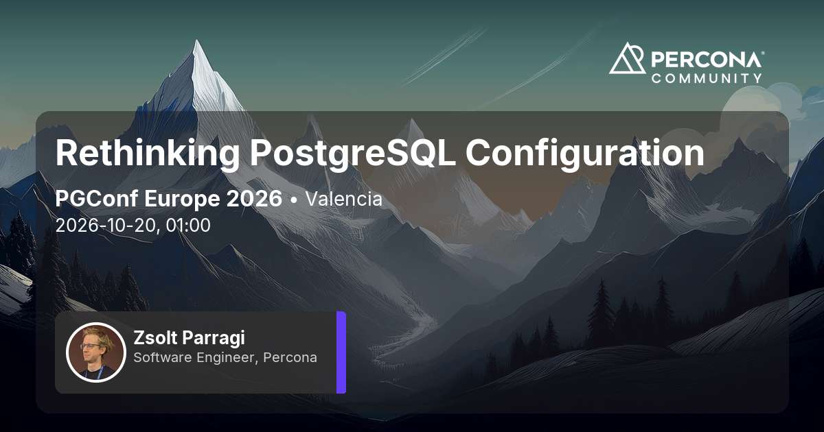 Rethinking PostgreSQL Configuration